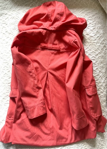 Jacadi Paris Girls Coral Salmon Pink Coat Jacket Bow Button Size 8 New Spring - Picture 4 of 10