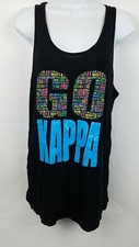 American Apparel Tank Top Dual Sided Graphic Activewear Black Women Large