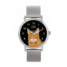 Toff London TLWS-31785 Ladies Ginger Bengal Cat Head Watch