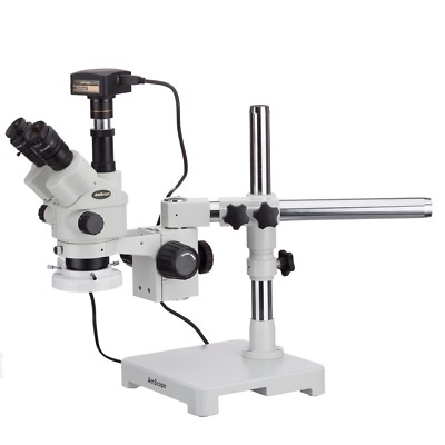 3.5X-180X Simul-Focal Stereo Lockable Zoom Microscope + Fluorescent Ring Light +