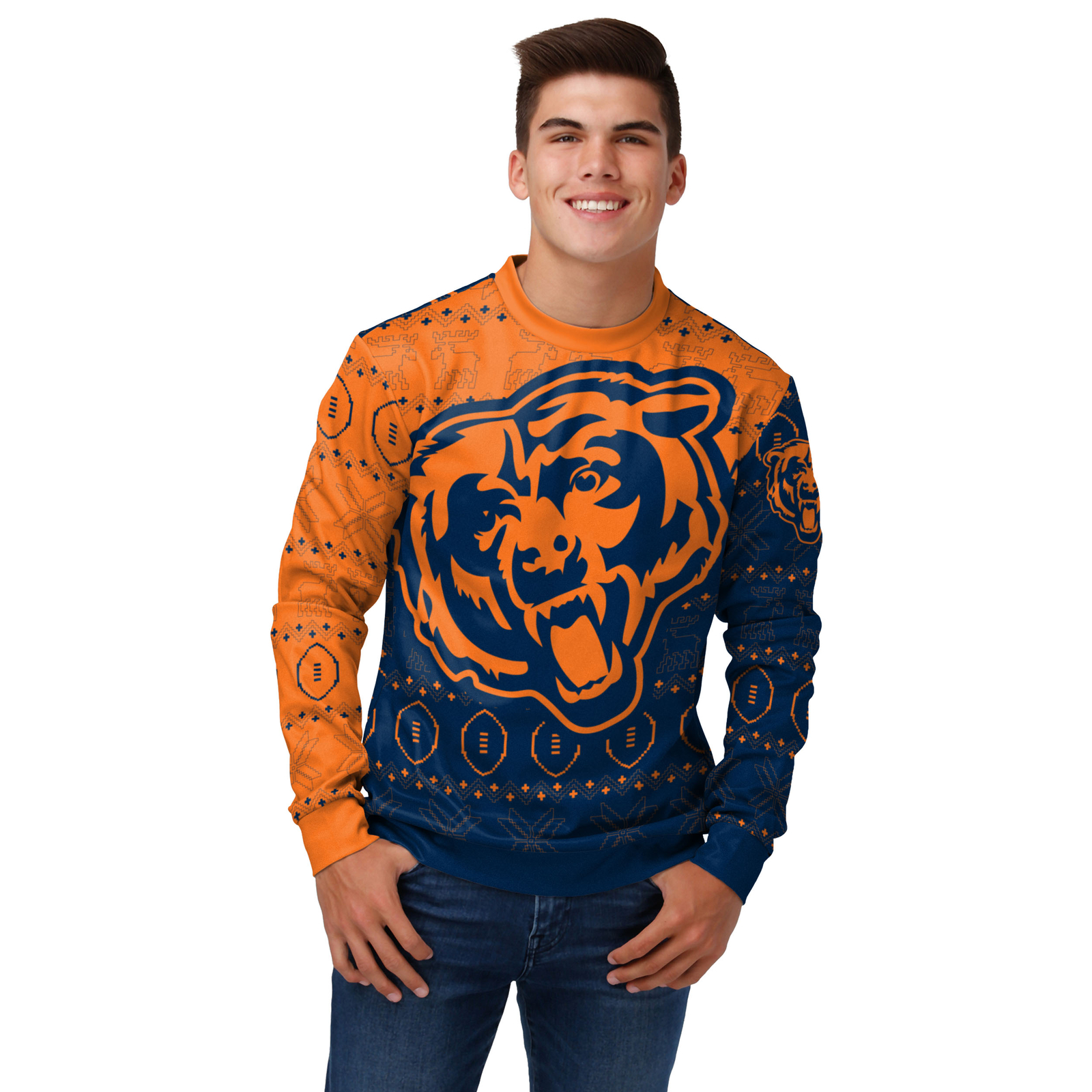 Свитер с уродливым принтом FOCO Mens NFL Chicago Bears