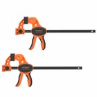 Jorgensen 12" Bar Clamp Set 2-Pack E-Z Hold F Clamp One-Handed Spreader Clamp