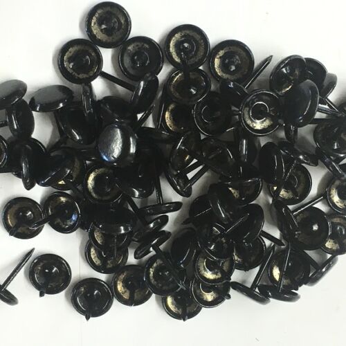 7/16" Black Leather Like Decorative Nail Upholstery Tacks (US127) 100-500-1000 - Picture 2 of 2