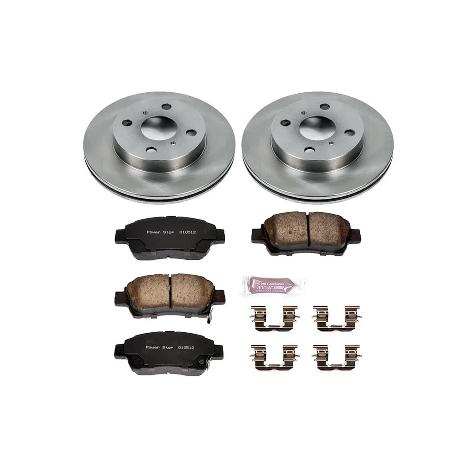 Kits de discos y pastillas de freno Powerstop KOE5223 juego de 2 ruedas delanteras para Toyota Echo 2000 Foto 4 de 4