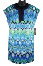 Laundry Shelli Segal Womens Shift Tunic Dress XS Summer Green Multicolor $138