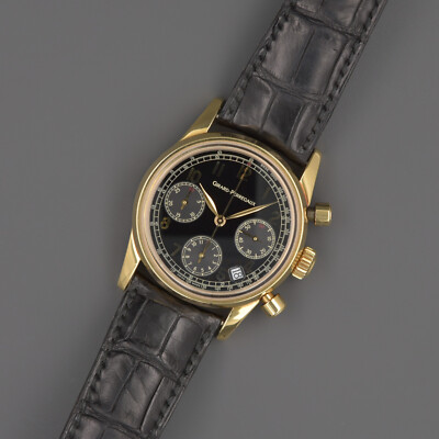 Girard Perregaux Chronograph 36mm 18K Gold Black Dial RARE 4930