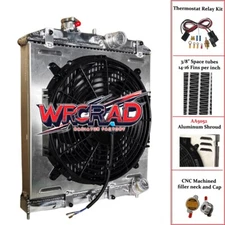 2-Row Aluminum Radiator+Shroud Fan For Honda Civic EK EG B16 1992~2000 1999 1998