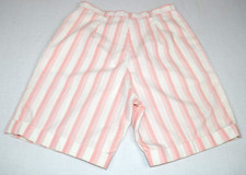 VTG Shorts Leon Levin Size 10 S/M 70s 80s Pale Pink Vertical Stripe High Rise