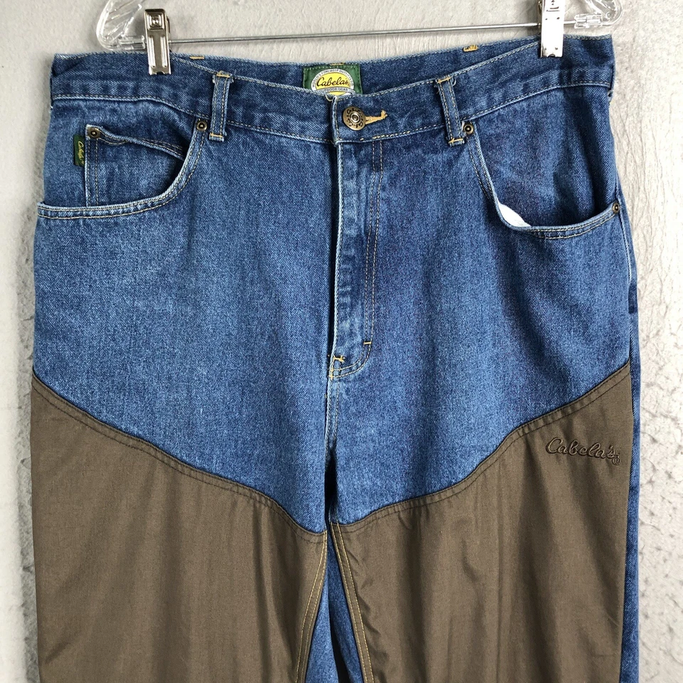 Cabellas Jeans Mens 36x34 Blue Roughneck Upland Brush Ranch Double Leg Reinforce - Image 2 of 4