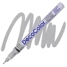 DecoColor, Paint Marker, Silver Ink, Extra Fine Point, Opaque, Permanent, Gloss