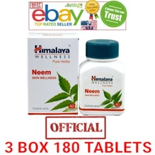 NEEM HIMALAYA OFFICIAL 3 BOTTLES 180 TABLETS USA AYURVEDA Immunity&Blood support