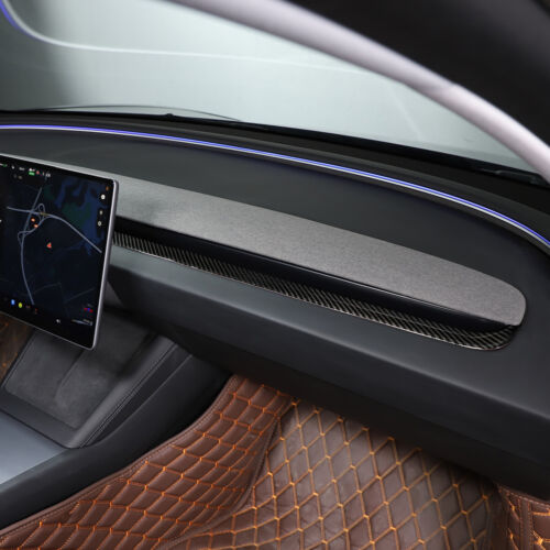 Carbon Fiber Dashboard Air Vent Panel Cover For Tesla Model 3 Highland 23-24 - Picture 7 of 19