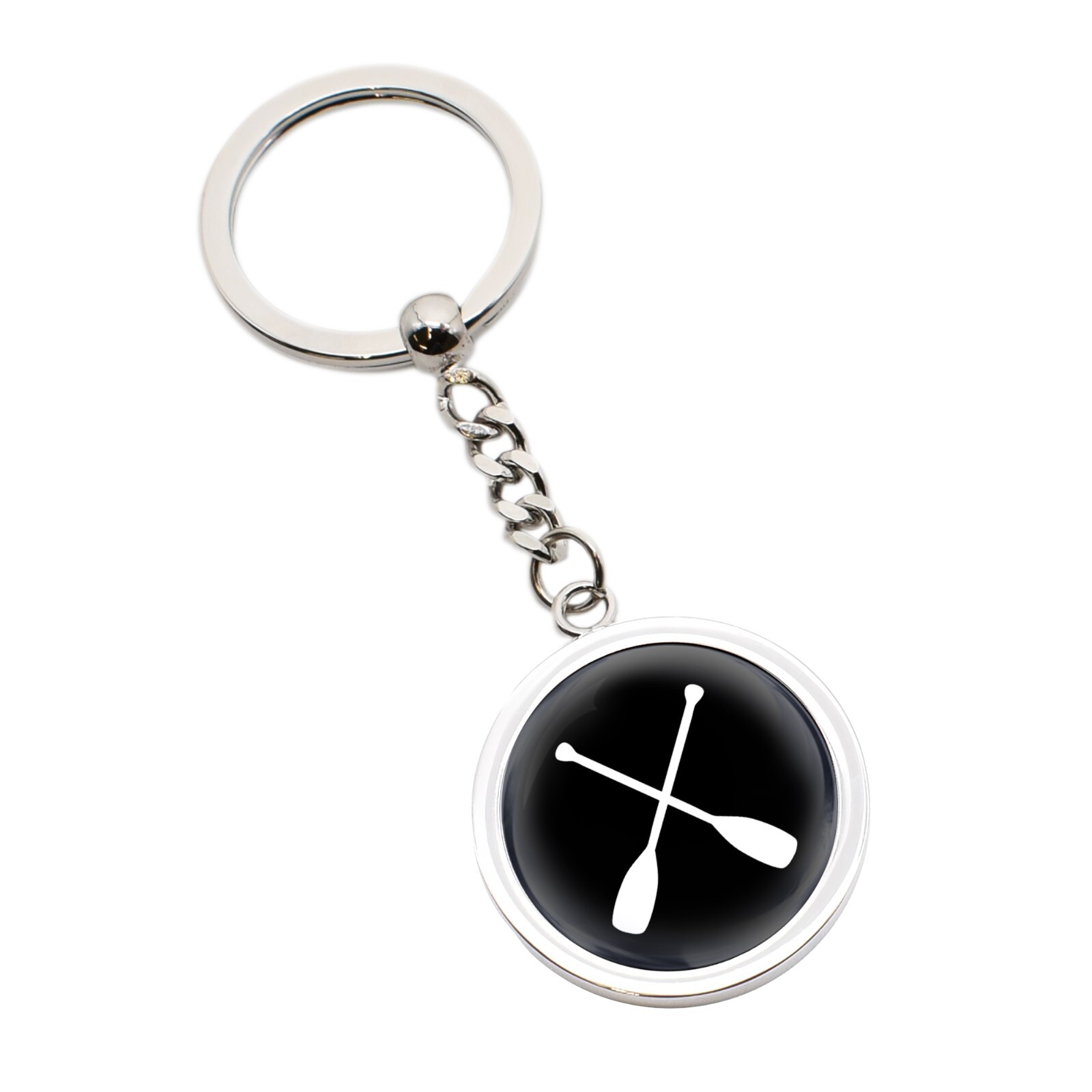 FILA Crossed Rowing Oars Personalised with Short Message Round Keyring