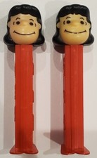  2 VTG 1980'S Peanuts PEZ Candy Dispensers - Lucy with Red Stem and Feet