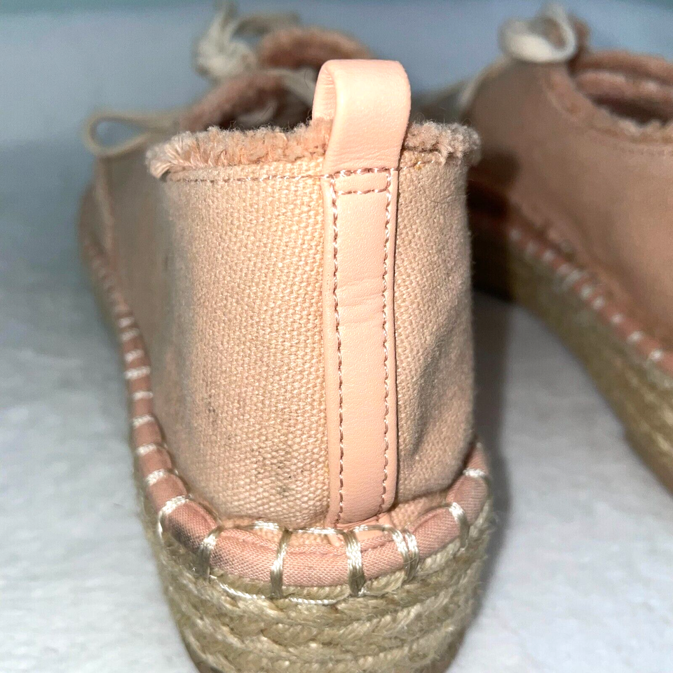 DV Dolce Vita Roxie Blush Pink Espadrille Sneakers Lace Up Canvas Flat