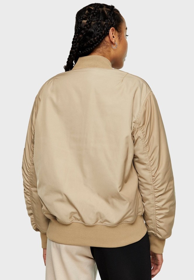 Oversize Bomber Giubbino IN Beige UK 10(ccc322) eBay