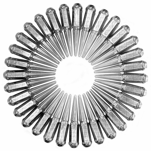 Spike Lug Nuts 14x2.0 Coarse Thread fit F250 F350 Super Duty PowerStroke Chrome - Picture 5 of 11