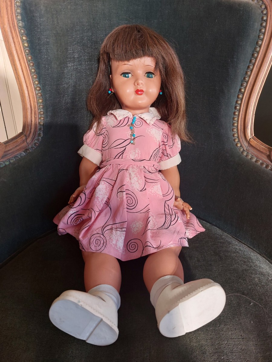 vintage ancienne poupée modèle marchant Bella 53 cm très bel etat