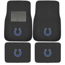 New 4pcs NFL Indianapolis Colts Car Truck Front Rear Carpet Floor Mats Set
