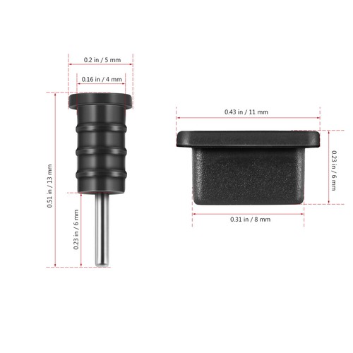 2 PCS Type-C Dust Plug Usb Cover Rubber Cap Silicone Headphone Jack - Photo 2/12