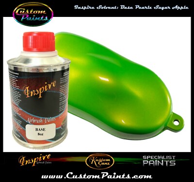 INSPIRE AIRBRUSH BASE PEARLZ SUGAR APPLE 8oz (SOLVENT), CUSTOM PAINT, ARTIST