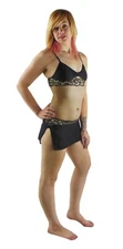 Espiral Top and Skirt with attached Panties Style #220 - Medium - Black/Gold