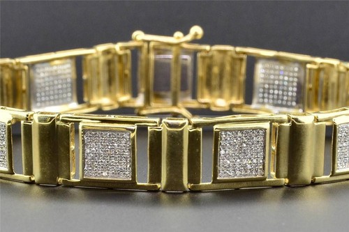 8.50" Statement Link Bracelets 14K Yellow Gold Finish 1.25 Ctw Simulated Diamond - 第 6/11 張圖片