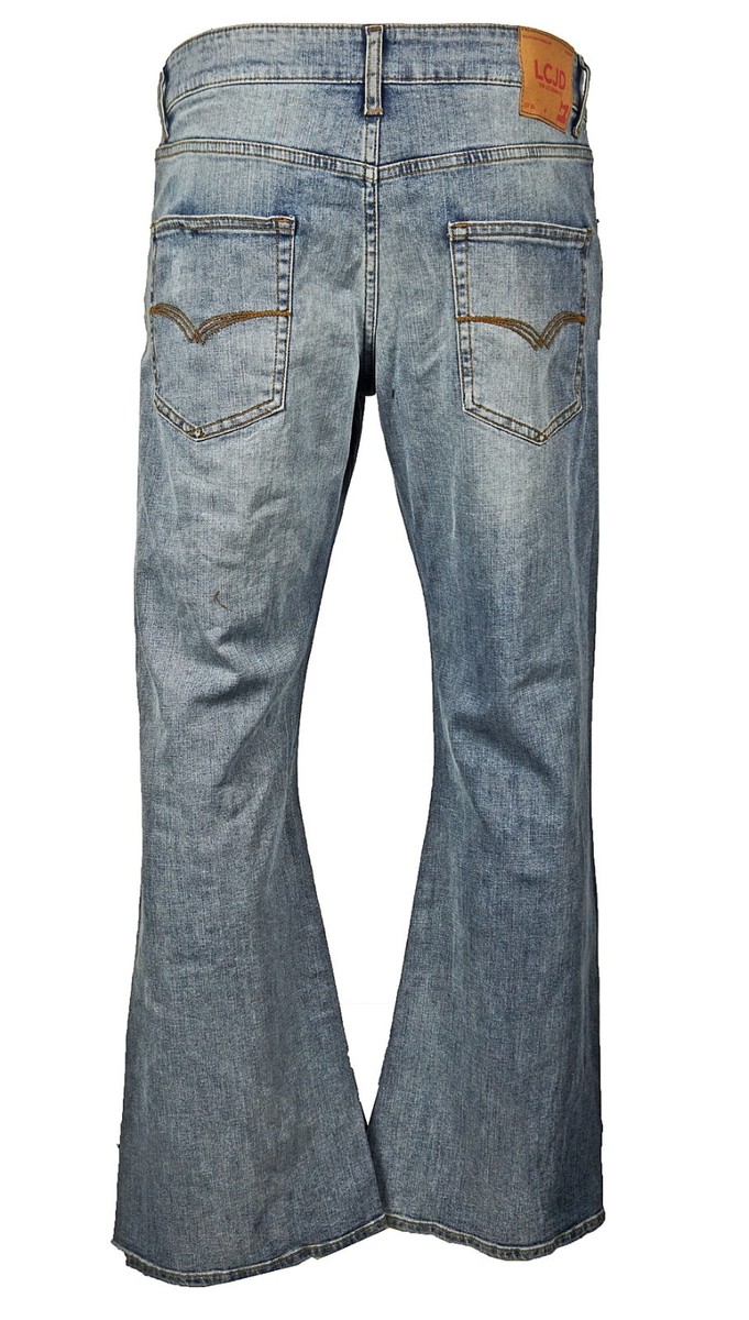 Men's LCJ Denim Flare Stretch Indie Jeans 70s Washed Bell Men's LCJ Denim Flare Stretch Indie Jeans 70s Washed Bell