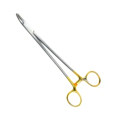 TC Finochietto Needle Holder, 10.5", Angled, Serrated Jaws, Premium