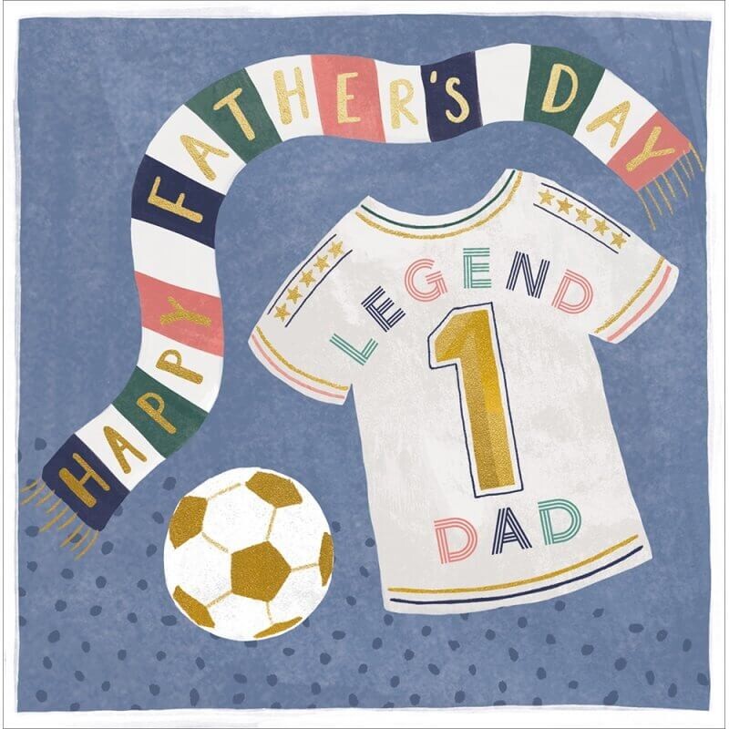 Football Fathers Day Card Legend Ball Kit Footie Dad - Illustrated Greeting Card