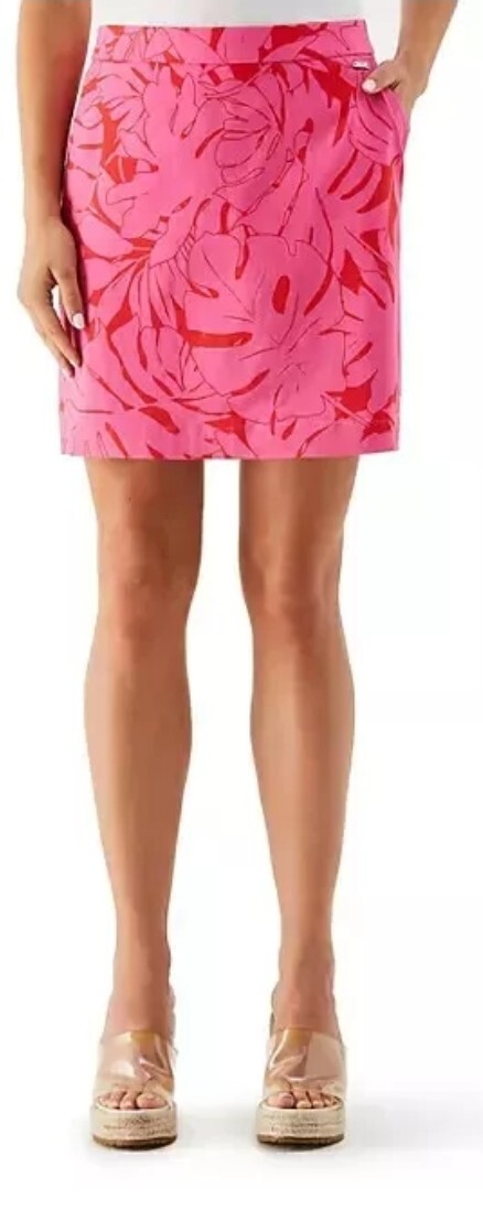 Rafaella Ladies Stretch Skort Size XXL Pressed Palms Carmine Rose Pink