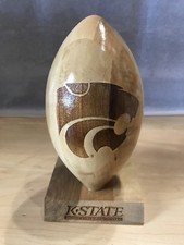 Kansas State Wildcats Wood Football Laser Engraved Bowling Pin Grid Works