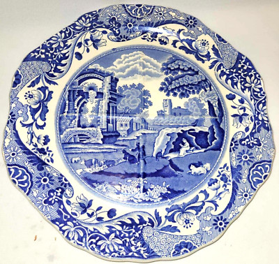 Vintage Copeland Spode italienischer blau & weiß Viertel geteilter Teller
