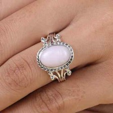 Natural Pink Opal Gemstone Ring-925 Sterling Silver Handmade Ring Christmas Gift