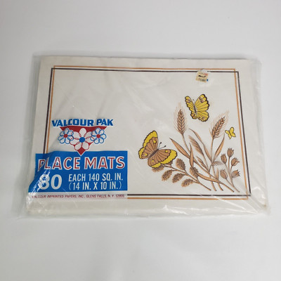 Vintage Valcour Paper Place Mats Pack of 80 1970s Butterflies Disposable
