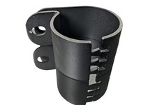 2x Schelle Scheinwerfer Halterung Edelstahl Ø 76mm SCHWARZ Lampenhalter