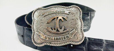 ROBERTO CAVALLI Just Cavalli Luxury Belt Alligator Crocodile Reptile LEATHER