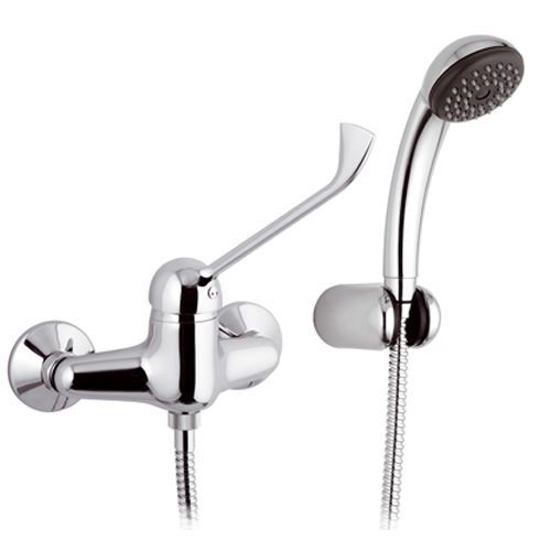 Long Lever Chrome Shower Mixer Tap Disabled Mobility Use