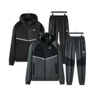 Men's Mountpeak Tech Tracksuit Set Zipped Pocket Brushed Sweatshirt Joggers