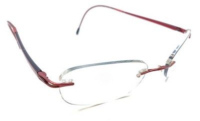 Silhouette 7622 40 6052 Titanium Red Rimless Eyeglasses Frames 19 140 Austria