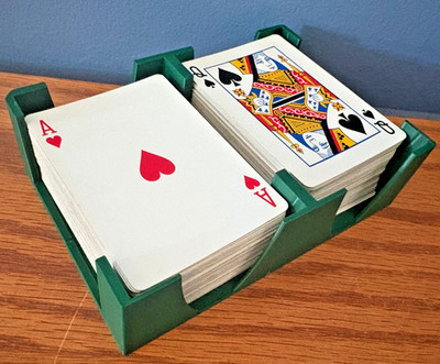 2 to 4 Deck Playing Card Tray Designed for Phase ten Size Pine Green New