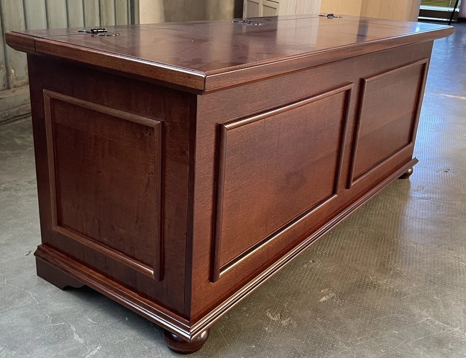 CASSAPANCA NOCE  120X42X50H LEGNO BAULE ARTE POVERA - Immagine 3 di 3