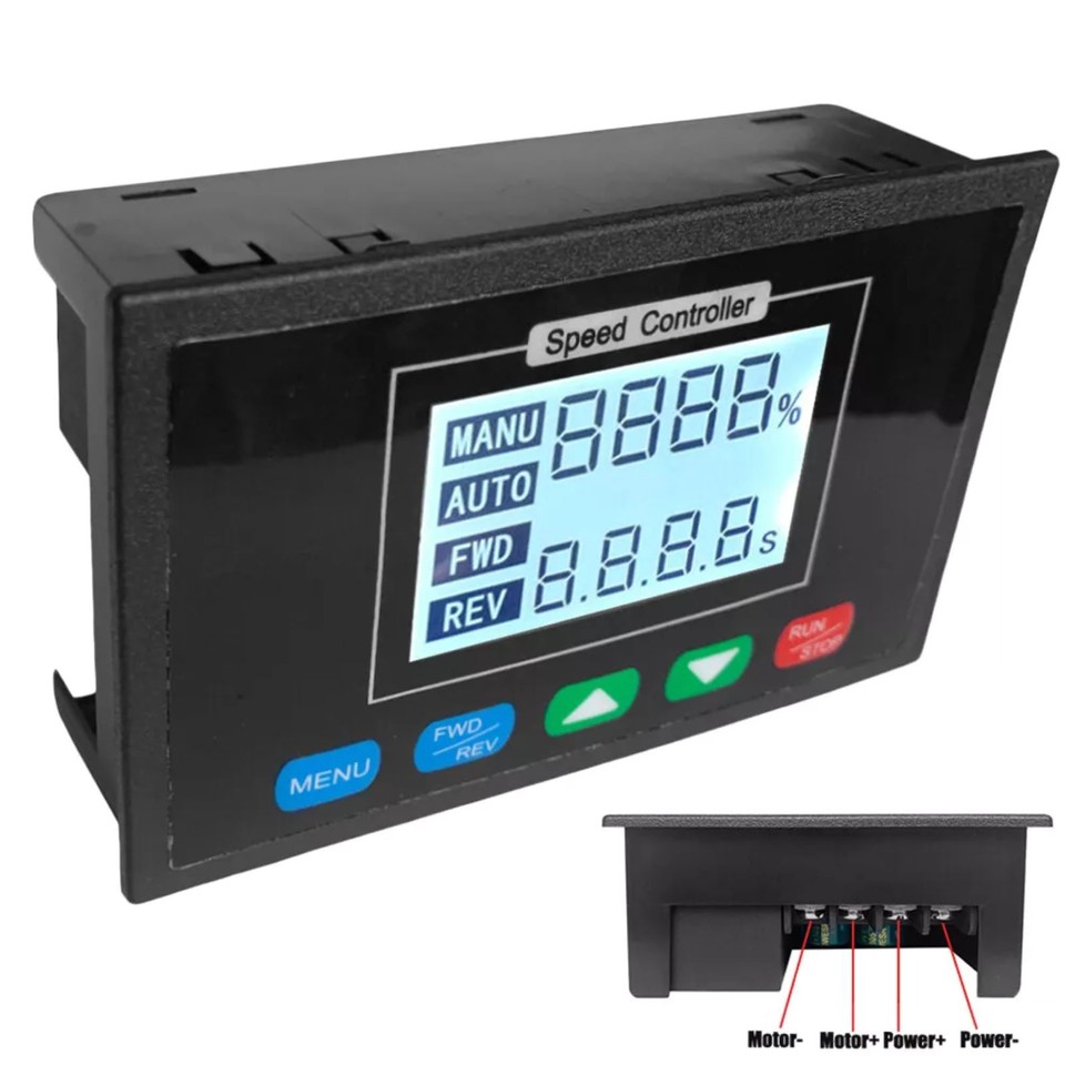 DC Motor Speed Controller 40A 12V-48V w/ Timer Fwd/Rev LCD ...