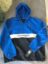 Tommy Hilfiger Colorblock - Giacca Autunnale con Cappuccio, Idrorepellente, Uomo XL