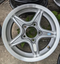 SINGLE 14" X 5.5" 5 LUG ON 4.5 ALUMINUM TRAILER WHEEL 