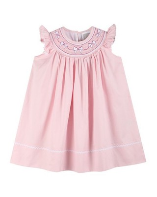 Lil Cactus Smocked Bishop Dress Pink 2T