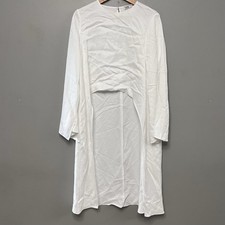 Zara Women  s White High/Low Long Sleeve Shirt W/ Flowy Tail Size Small