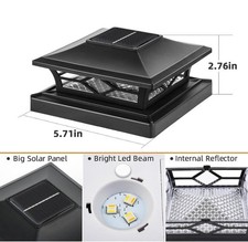 Solar Post Cap Lights Outdoor Waterproof Powered Deck Fence Lights for 4x4" 6x6"