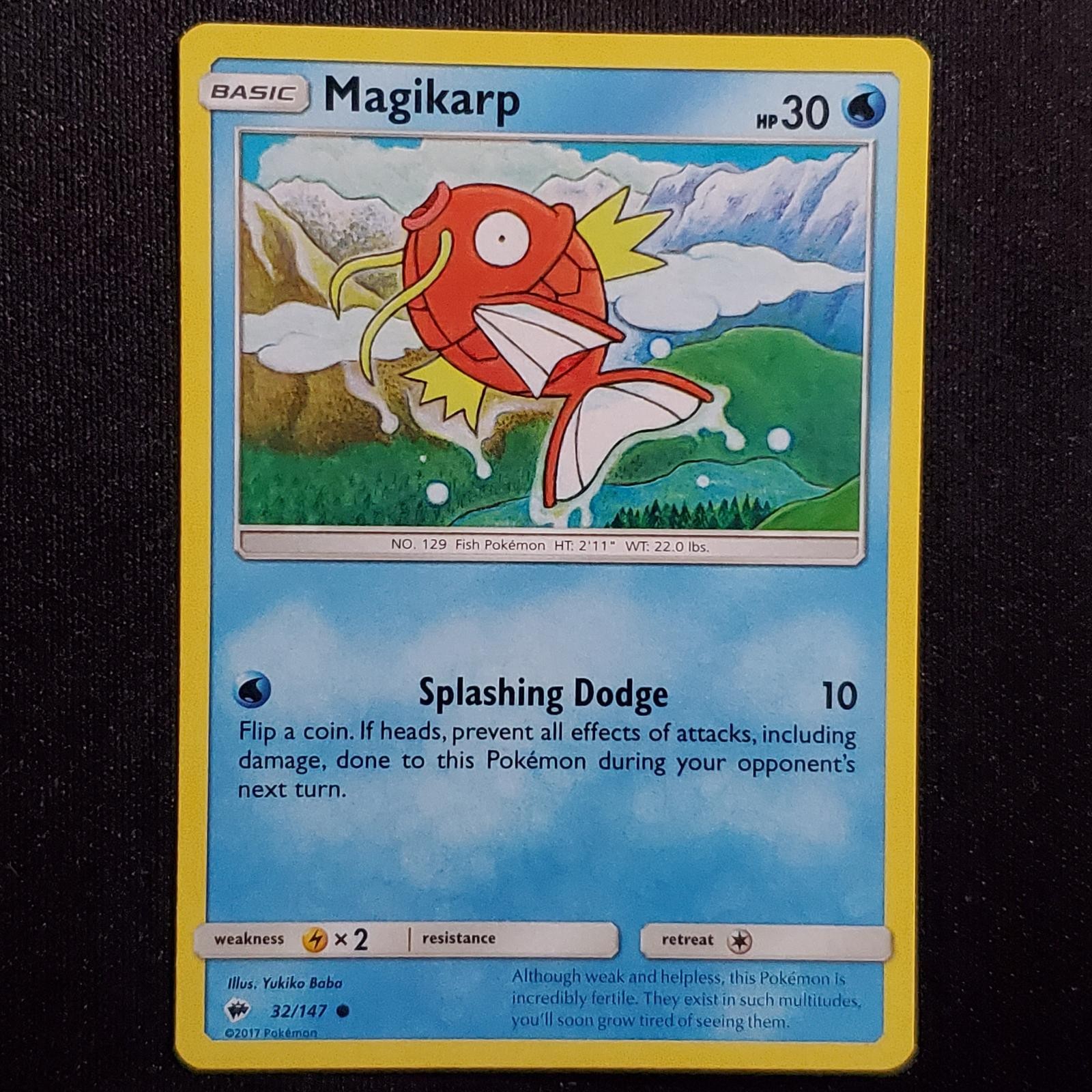 Magikarp 32/147 Common Burning Shadows Pokemon Lightly Played