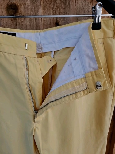 Yves Saint Laurent YSL Men's Yellow Chino Trouser Pants Size 36 VINTAGE - Picture 4 of 14